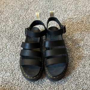 Dr. Martens Black 3-Strap Sandals